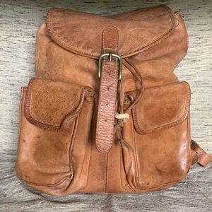 vintage supple leather backpack
